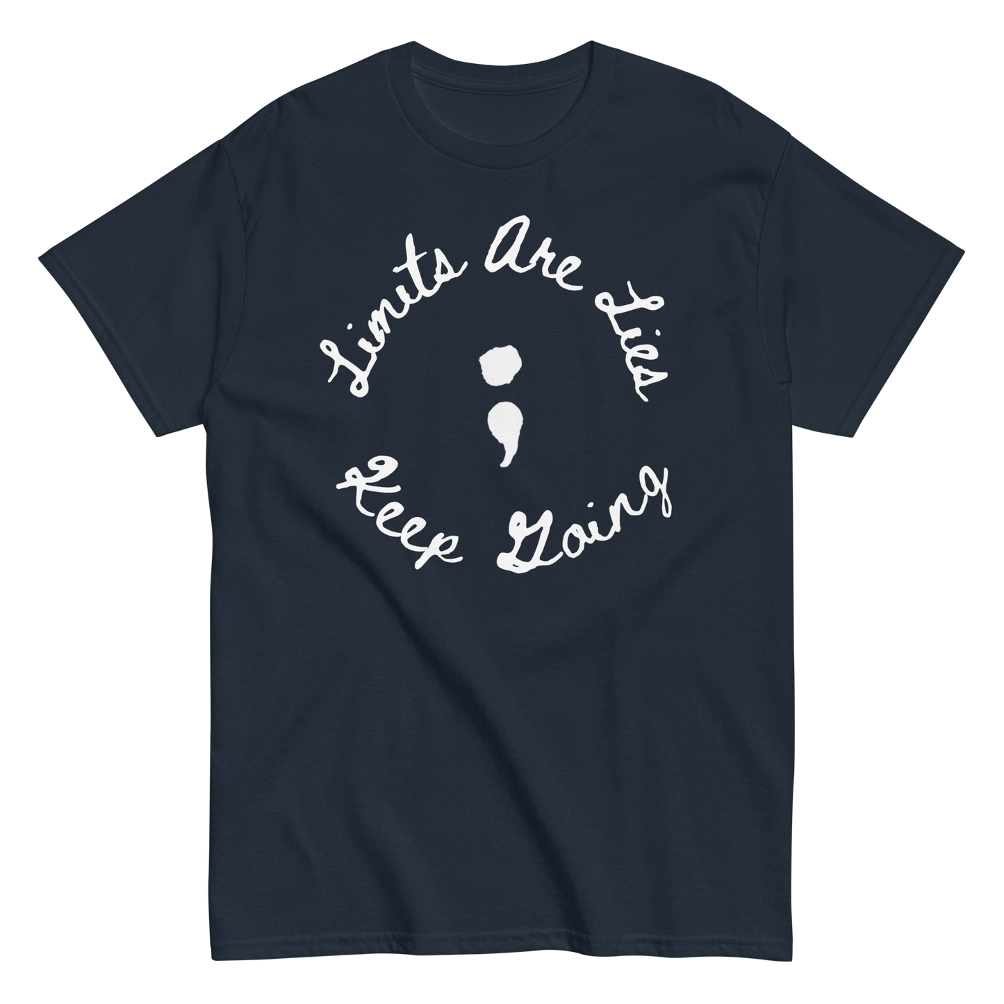 Limits Are Lies "Keep Going" Mental Health Awareness Tee (White)