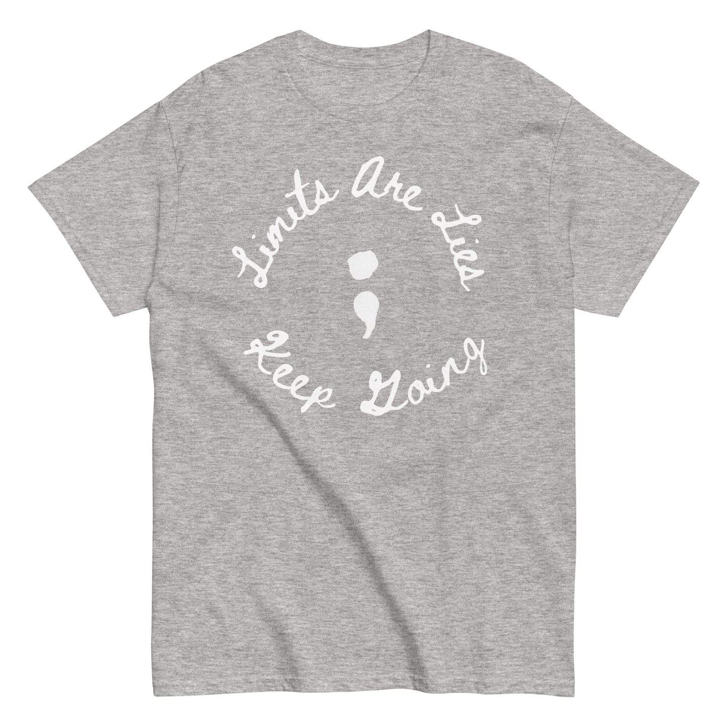 Limits Are Lies "Keep Going" Mental Health Awareness Tee (White)