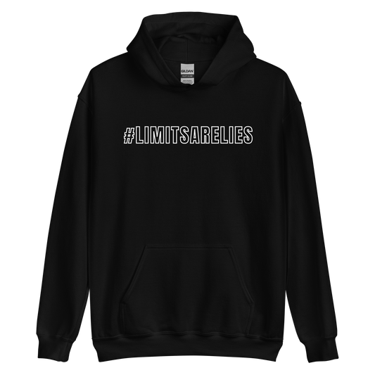 #LIMITSARELIES "Outline" Logo Hoodie (White)