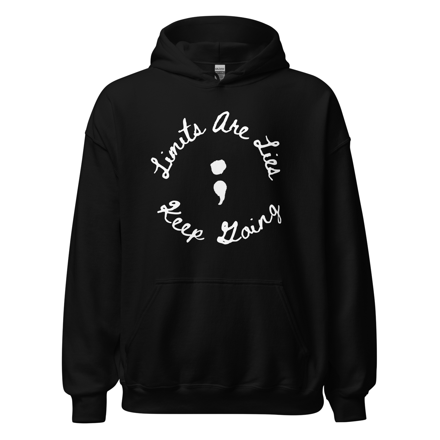 Limits Are Lies "Keep Going" Mental Health Awareness Hoodie (White)