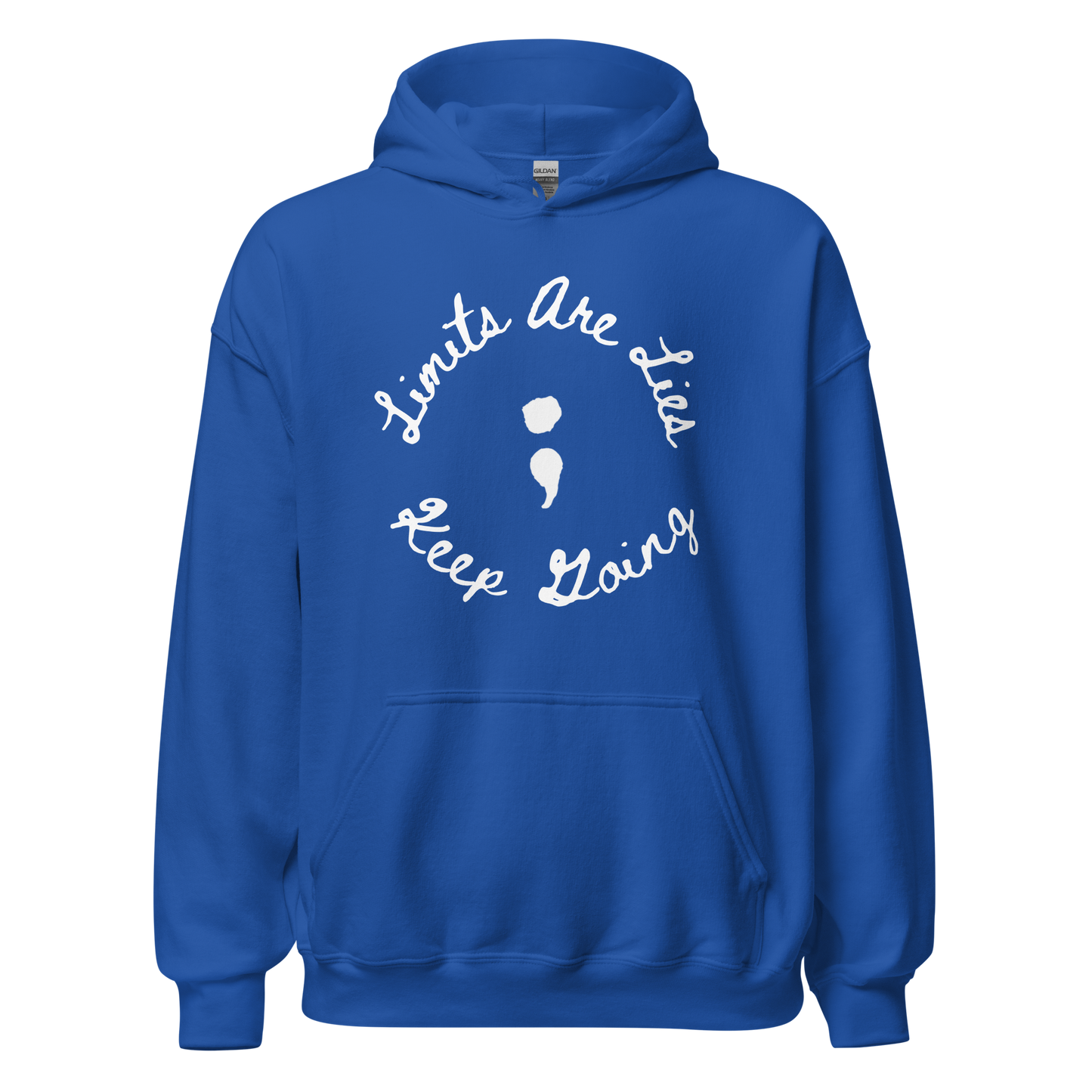 Limits Are Lies "Keep Going" Mental Health Awareness Hoodie (White)